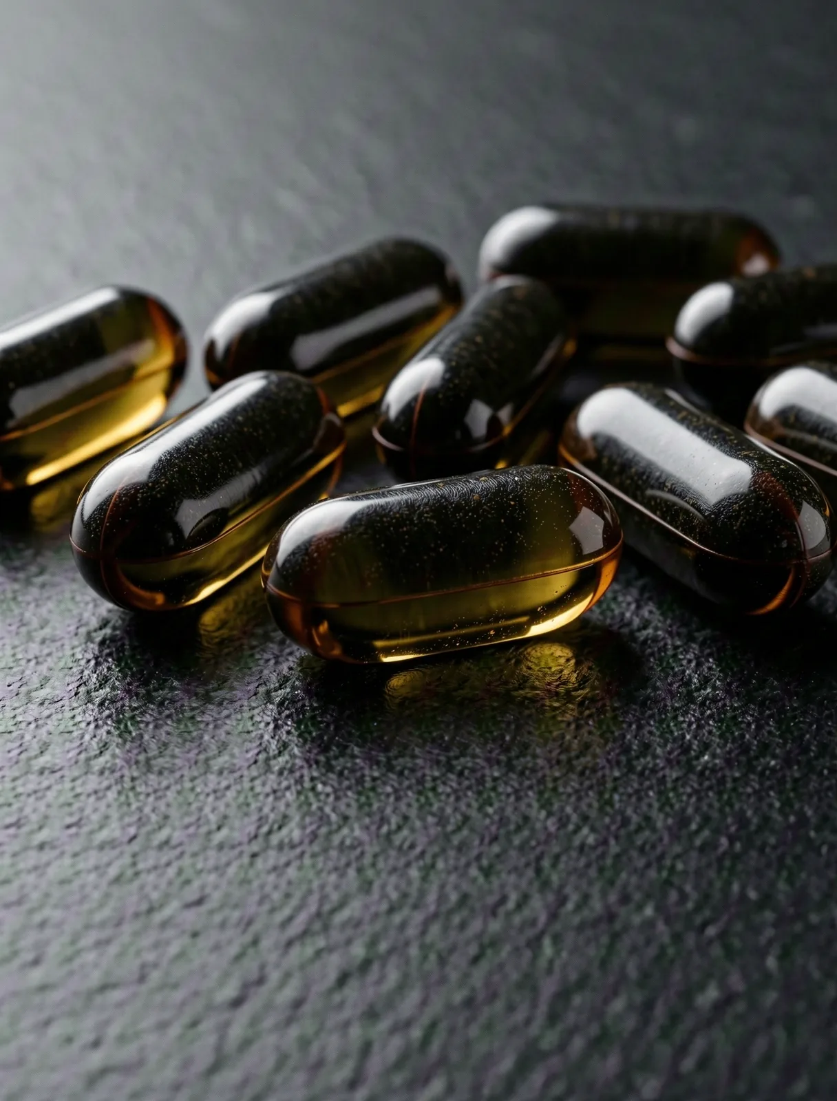 Cinematic macro of nutrient capsules