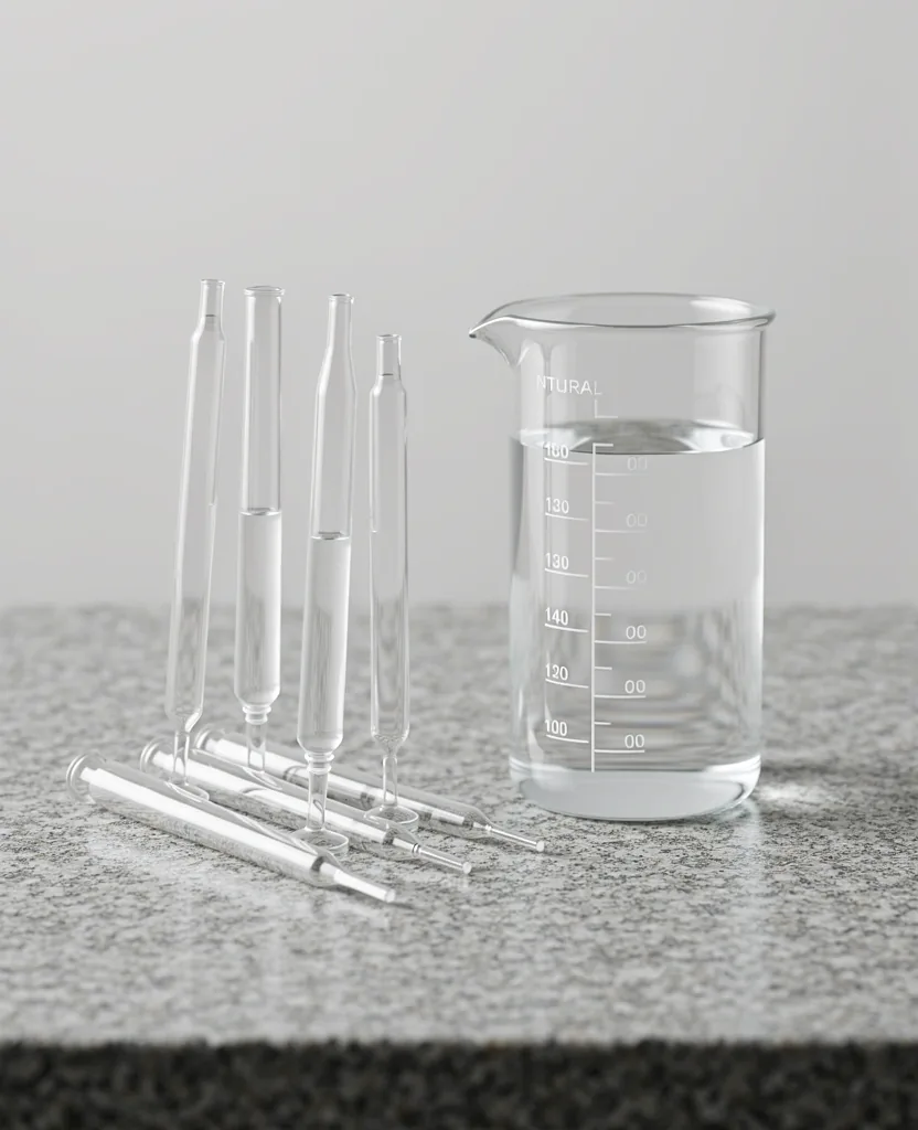 Laboratory glassware showing purity